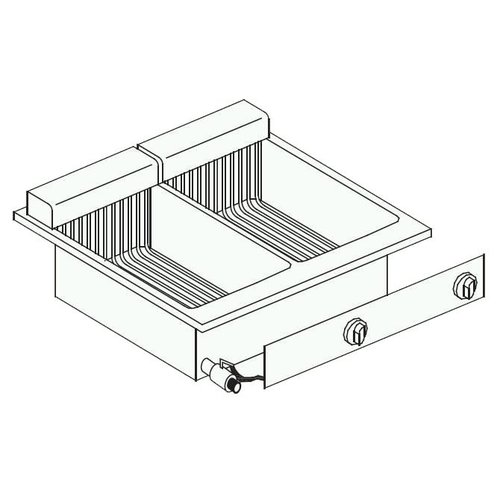  Combisteel Electric double built-in fryer | 2x10 L | 400 V / 14.5 kW 