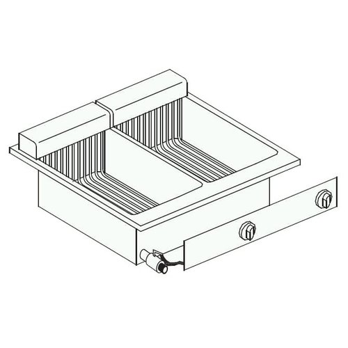  Combisteel Friteuse électrique double encastrable | 2x10 L | 400 V / 14,5 kW 