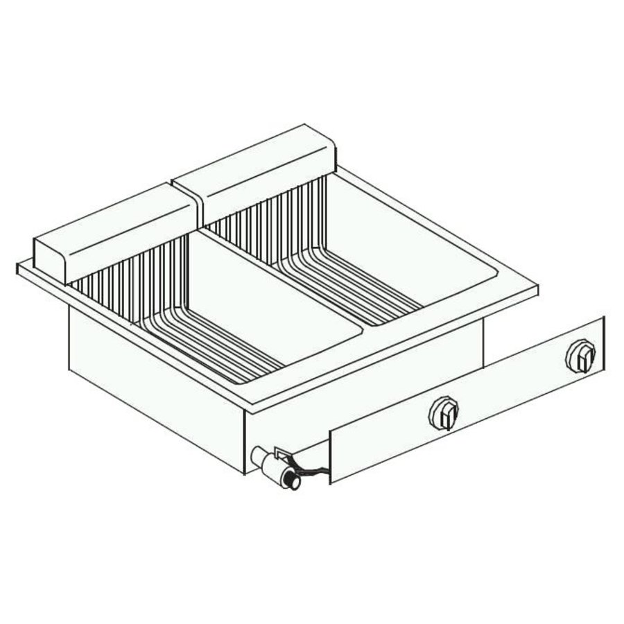 Friteuse électrique double encastrable | 2x10 L | 400 V / 14,5 kW