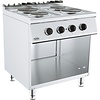 HorecaTraders Elektrischer Kochtisch für die Gastronomie, 4 Brenner | 2 x 2,25 und 2 x 85 kW