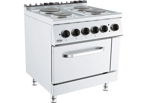  HorecaTraders Plaque de cuisson et four électriques 4 feux pour l'hôtellerie | 2 x 2,25 et 2 x 85 kW 