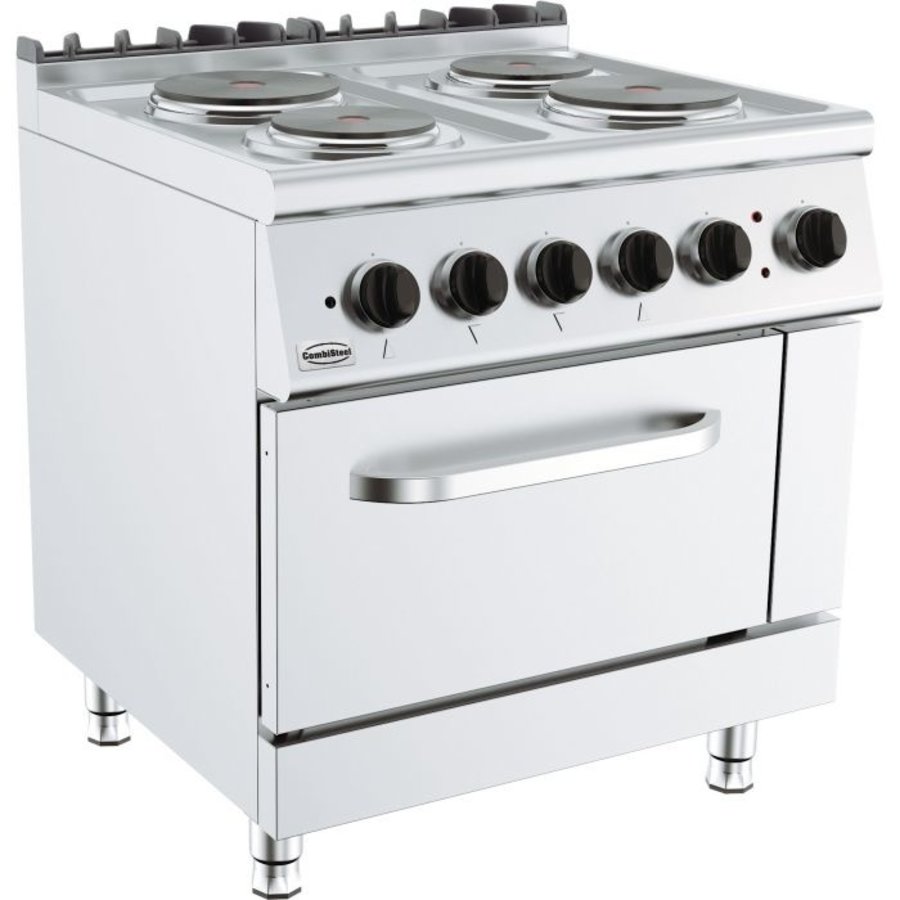 Plaque de cuisson et four électriques 4 feux pour l'hôtellerie | 2 x 2,25 et 2 x 85 kW