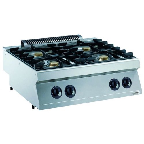  HorecaTraders Unité de cuisson hôtelière Gaz 4 feux | 22 kW 