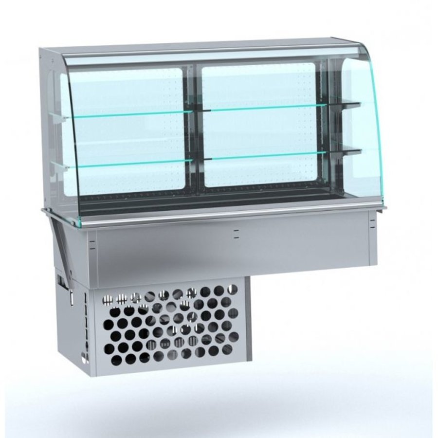 Vitrine réfrigérée courbée | DEL | 0/+4 - +5/+10 °C