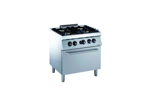  HorecaTraders Cuisinière à gaz et four à gaz 4 brûleurs pour hôtellerie | 4 x 5,5 kW 