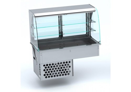  Combisteel Curved refrigerated display case | LED | With night cover | 3 Formats 