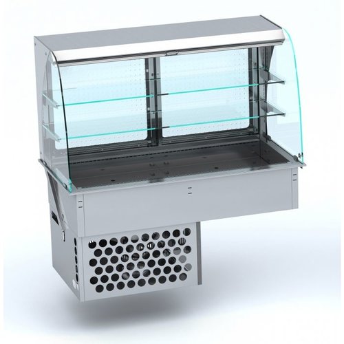  Combisteel Curved refrigerated display case | LED | With night cover | 3 Formats 