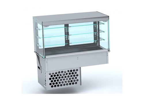  HorecaTraders Refrigerated display case straight | LED | Ventilated | 3 Formats 