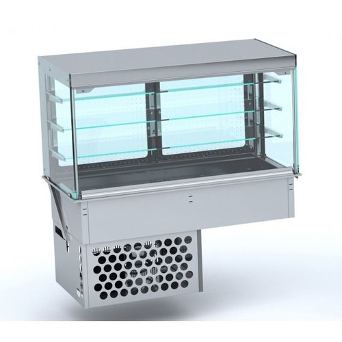  HorecaTraders Refrigerated display case straight | LED | Ventilated | 3 Formats 