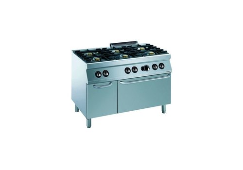  HorecaTraders Cuisinière à gaz et four à gaz 6 brûleurs pour hôtellerie | 6 x 5,5 kW 