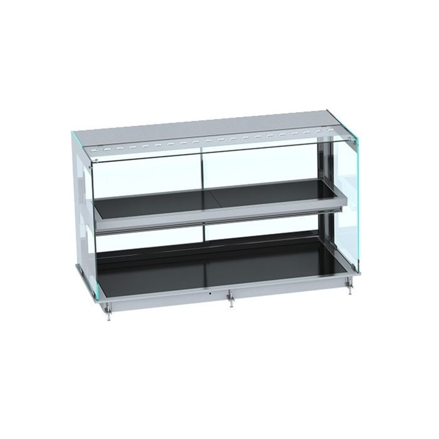 Vitrine chauffante droite | Noir | 30 à 120ºC
