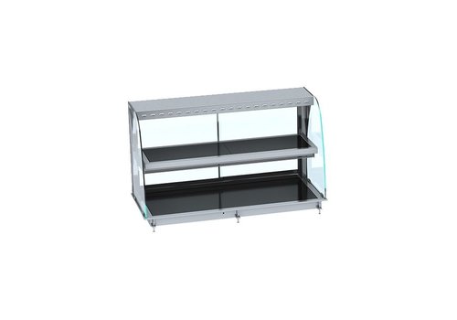  Combisteel Vitrine chauffante incurvée | Noir | 30 à 120ºC 