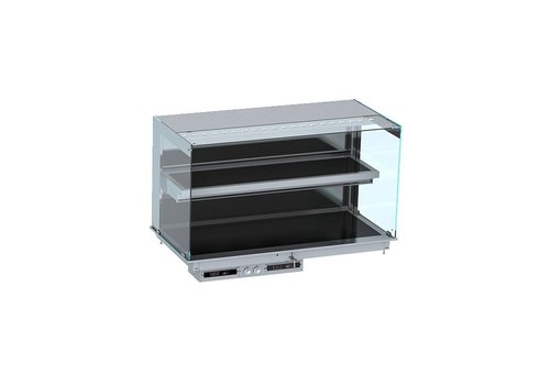  Combisteel Vitrine chauffante modèle mural droit | Noir | 30 à 120ºC 