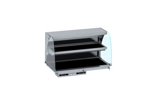  Combisteel Vitrine chauffante murale incurvée | Noir | 30 à 120ºC 