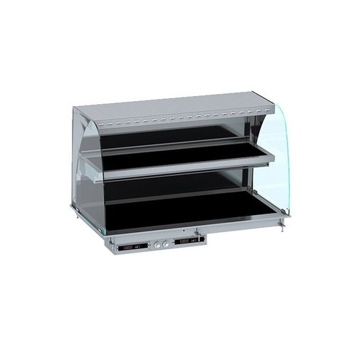  Combisteel Vitrine chauffante murale incurvée | Noir | 30 à 120ºC 