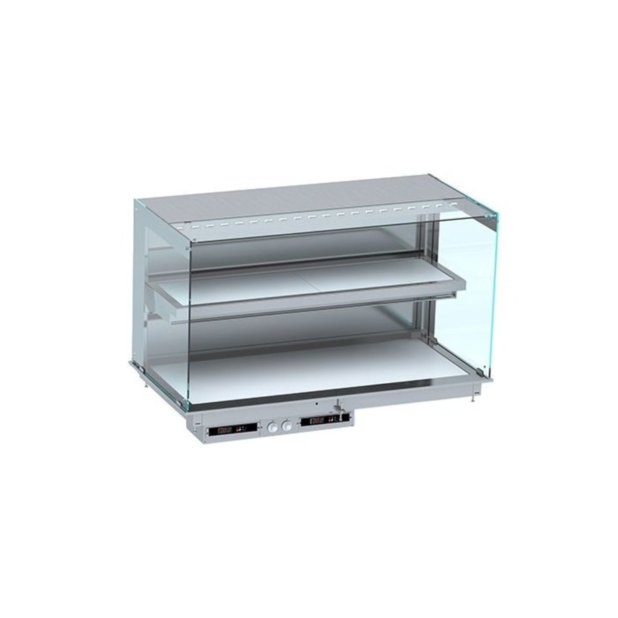 Vitrine chauffante modèle mural droit | Blanc | 30 à 120ºC