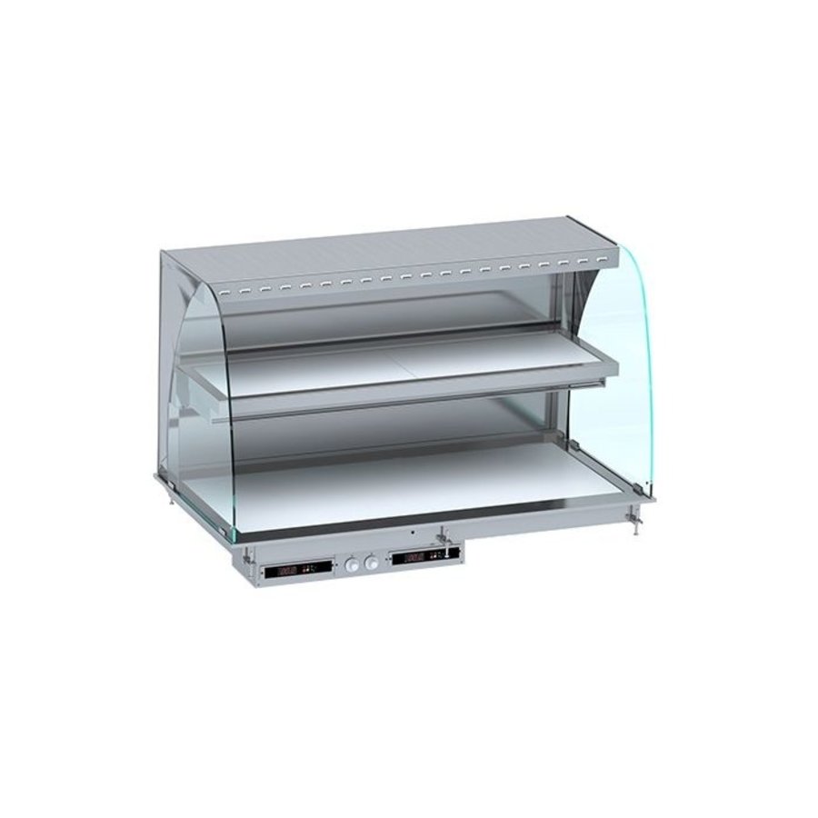 Warming display case curved wall model | White | 30 to 120ºC