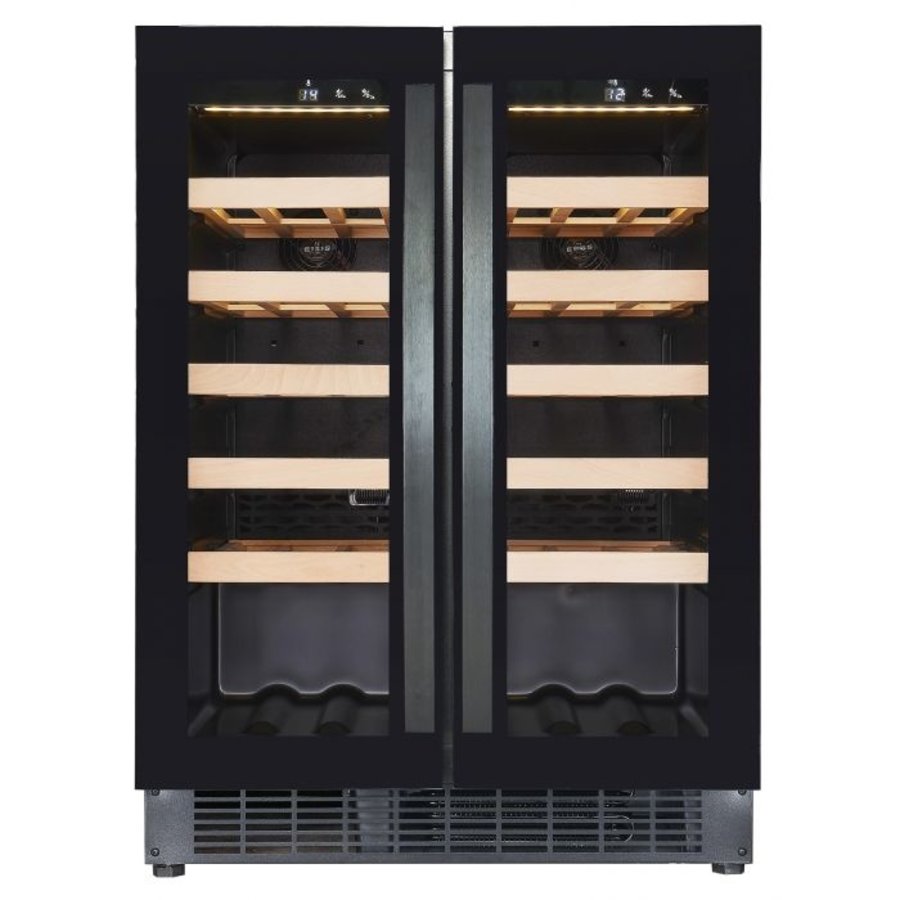Weinkühler mit Glastür | 40 Flaschen | 40 dB | zwei Temperaturzonen