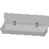 HorecaTraders Stainless Steel 304 Wash Trough with 2 Taps | 120x47x20 CM