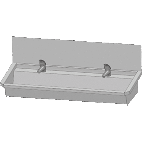  HorecaTraders 304 stainless steel washing trough with 2 taps | 120x47x20 CM 