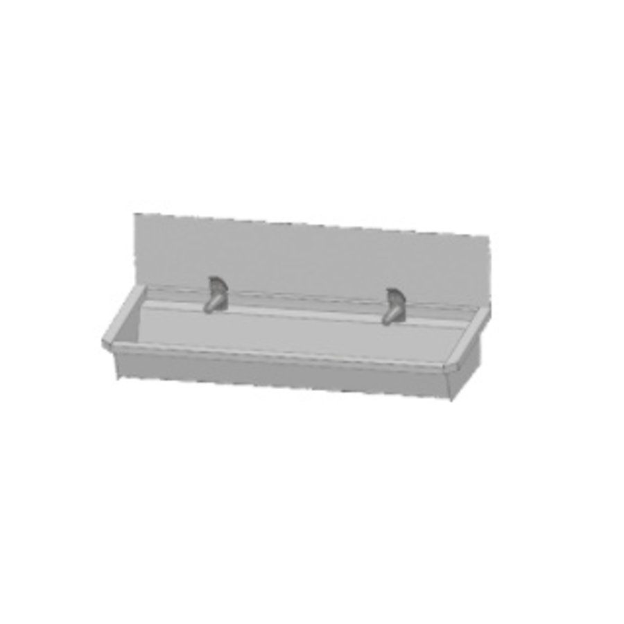 304 stainless steel washing trough with 3 taps | 120x47x20 CM