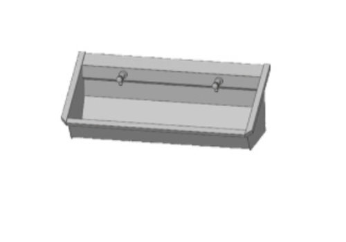  HorecaTraders Bac de lavage en acier inoxydable 304 avec 3 robinets | 180x49x43CM 