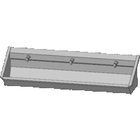 Edelstahl 304 Waschtrog mit 3 Wasserhähnen | 180x43x49 cm
