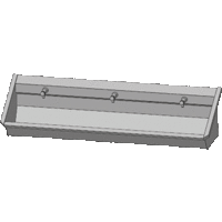 Stainless steel 304 Washing trough with 3 taps | 180x43x49 cm