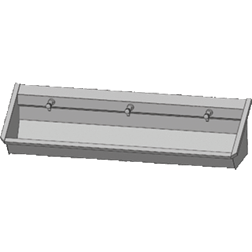  HorecaTraders Stainless steel 304 Washing trough with 3 taps | 180x43x49 cm 