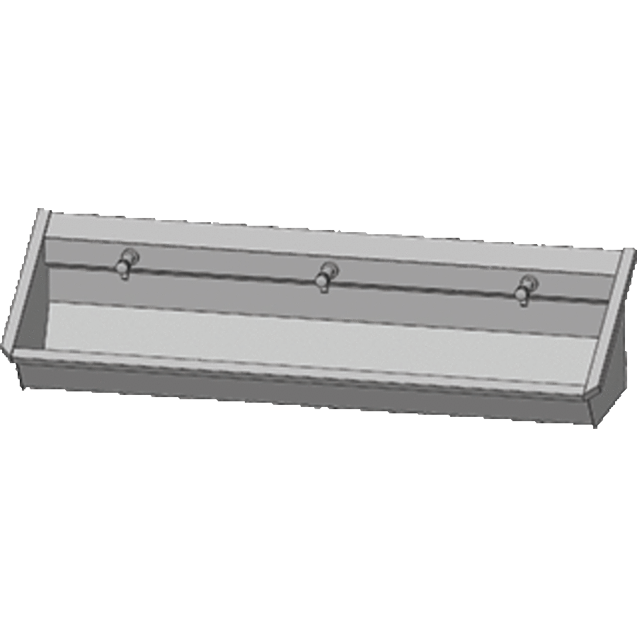 Edelstahl 304 Waschtrog mit 3 Wasserhähnen | 180x43x49 cm