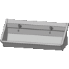 HorecaTraders Bac à laver en acier inoxydable 304 avec 2 robinets | 120x43x49 cm
