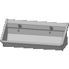 HorecaTraders SS 304 Washing trough with 2 taps | 120x43x49 cm