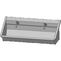 Bac à laver en acier inoxydable 304 avec 2 robinets | 120x43x49 cm