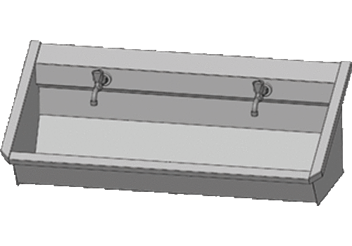  HorecaTraders RVS 304 Wastrog met 2 kranen | 120x43x49 cm 