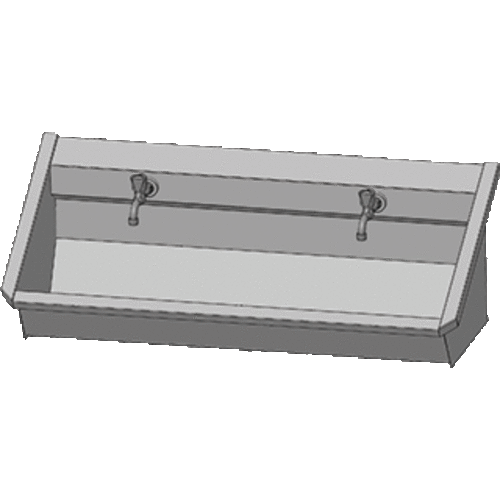  HorecaTraders Bac à laver en acier inoxydable 304 avec 2 robinets | 120x43x49 cm 