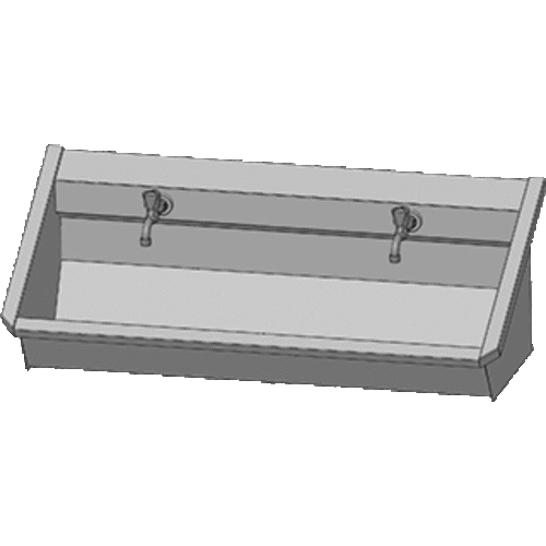  HorecaTraders SS 304 Washing trough with 2 taps | 120x43x49 cm 