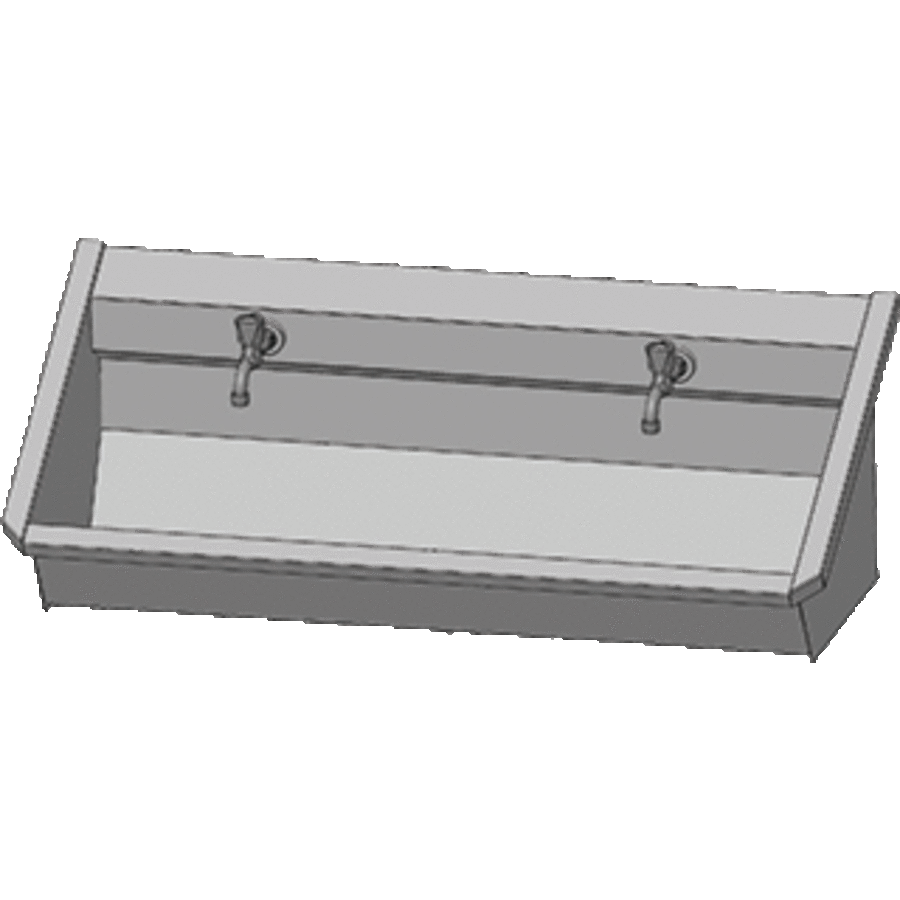 SS 304 Washing trough with 2 taps | 120x43x49 cm