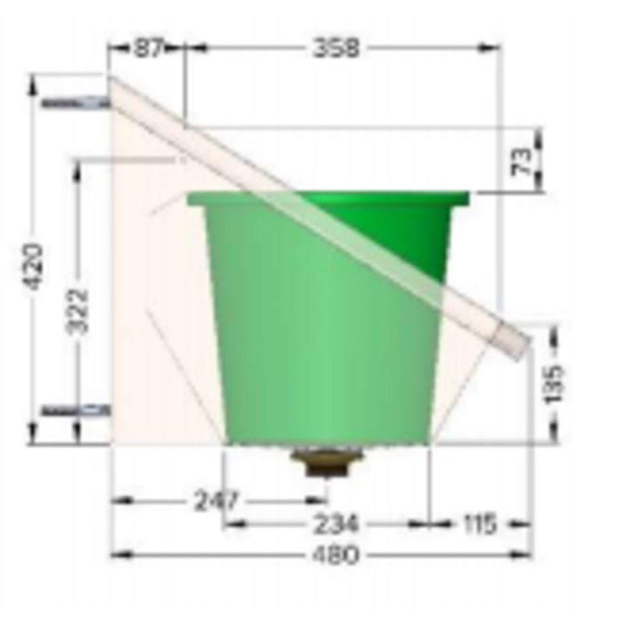 Bac à laver en acier inoxydable 304 avec 2 robinets | 120x43x49 cm