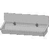 HorecaTraders Bac à laver en acier inoxydable 304 avec 2 robinets | 120x19,7x47,4 cm