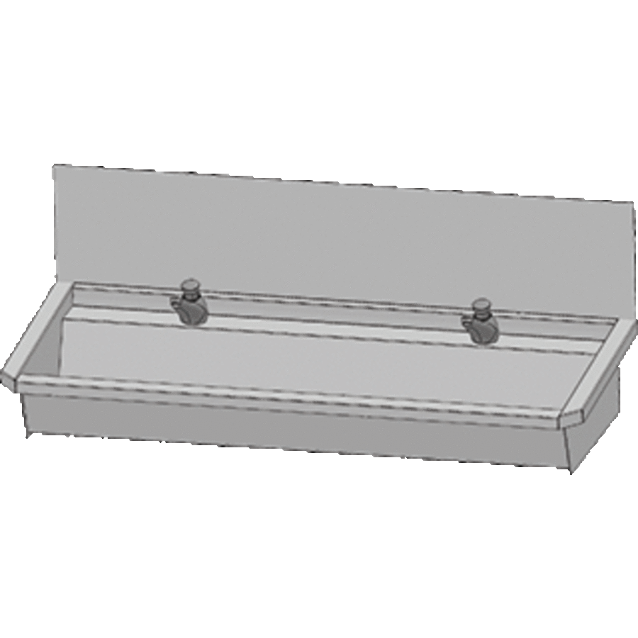 SS 304 Washing trough with 2 taps | 120x19.7x47.4 cm