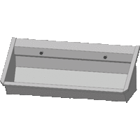 SS 304 Washing trough with 2 taps | 120x43x49 cm