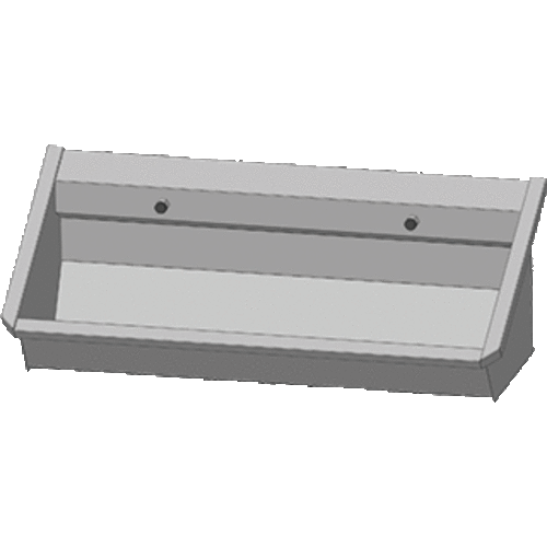  HorecaTraders Bac à laver en acier inoxydable 304 avec 2 robinets | 120x43x49 cm 
