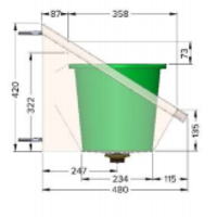 RVS 304 Wastrog met 2 kranen | 120x43x49 cm