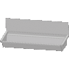HorecaTraders Bac à laver en acier inoxydable 304 avec 2 robinets | 120x19,7x47,4 cm