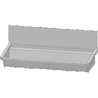 Bac à laver en acier inoxydable 304 avec 2 robinets | 120x19,7x47,4 cm