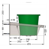 Bac à laver en acier inoxydable 304 avec 2 robinets | 120x19,7x47,4 cm