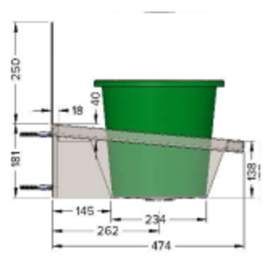 RVS 304 Wastrog met 2 kranen | 120x19,7x47,4 cm