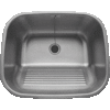 HorecaTraders HT rechteckiges Waschbecken aus Edelstahl | 45x55x19 CM