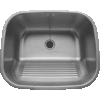 HorecaTraders HT Rectangular Stainless Steel Washbasin | 45x55x19 CM