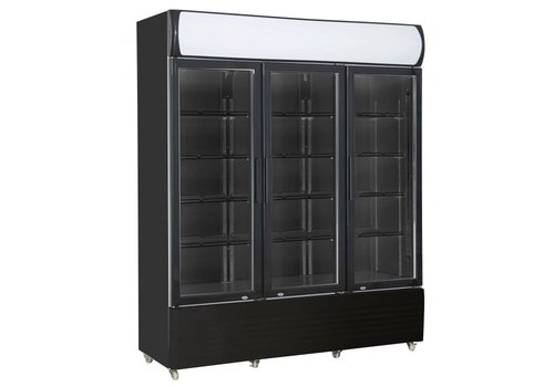  Combisteel Réfrigérateur noir | 3 portes vitrées | 61x160x(h)197,3 CM 